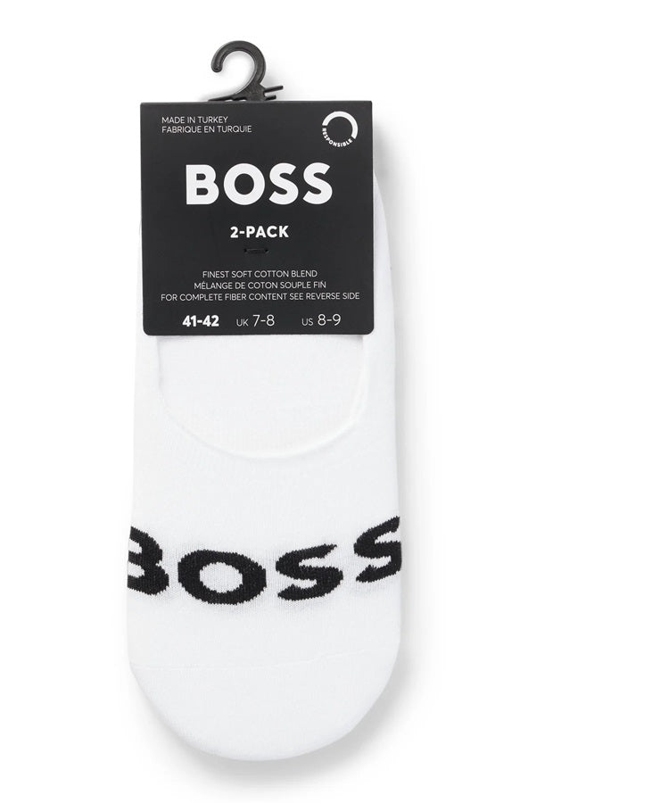BOSS - 2-Pack Of Invisible Socks In A Cotton Blend In White 50516402 100