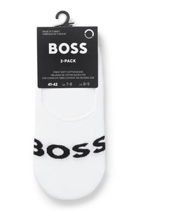 BOSS - 2-Pack Of Invisible Socks In A Cotton Blend In White 50516402 100