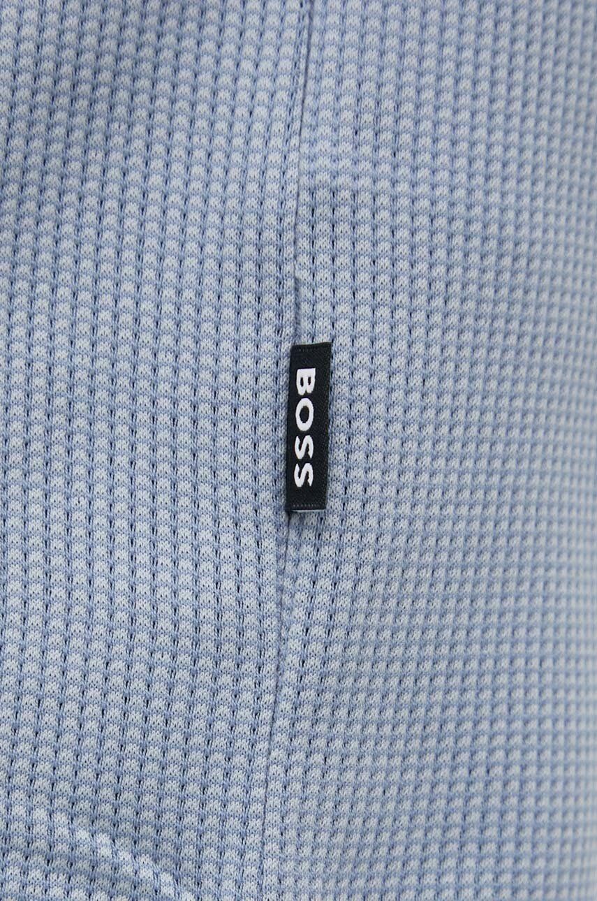 BOSS - H-TIBURT 431 - Open Blue Textured T-shirt in Mercerised Cotton 50518539 490