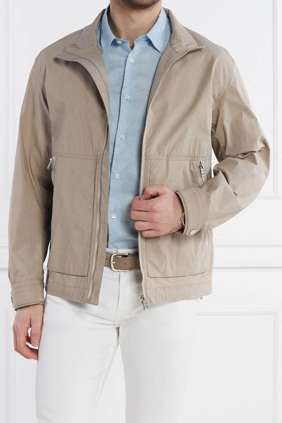 BOSS - CALLISTUS Dark Beige Zip Jacket 50519346 255