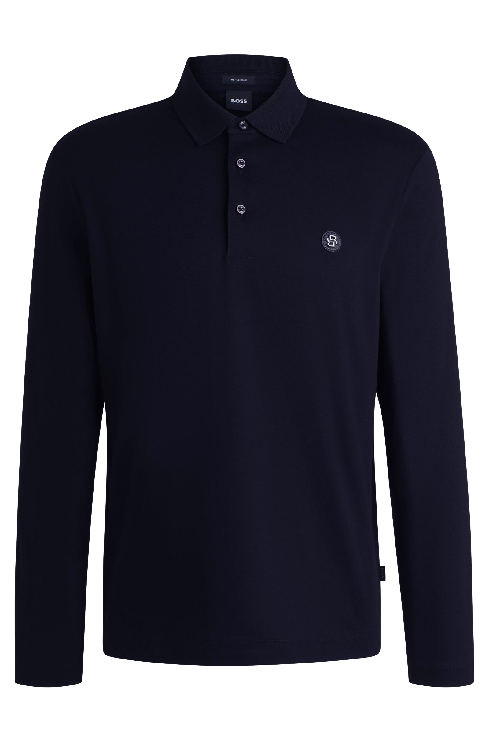 BOSS - C-PALEY Dark Blue Mercerized-Cotton Long Sleeved Polo Shirt 50523917 404