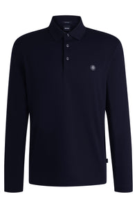 BOSS - C-PALEY Dark Blue Mercerized-Cotton Long Sleeved Polo Shirt 50523917 404