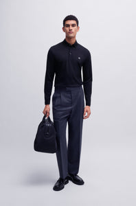 BOSS - C-PALEY Dark Blue Mercerized-Cotton Long Sleeved Polo Shirt 50523917 404