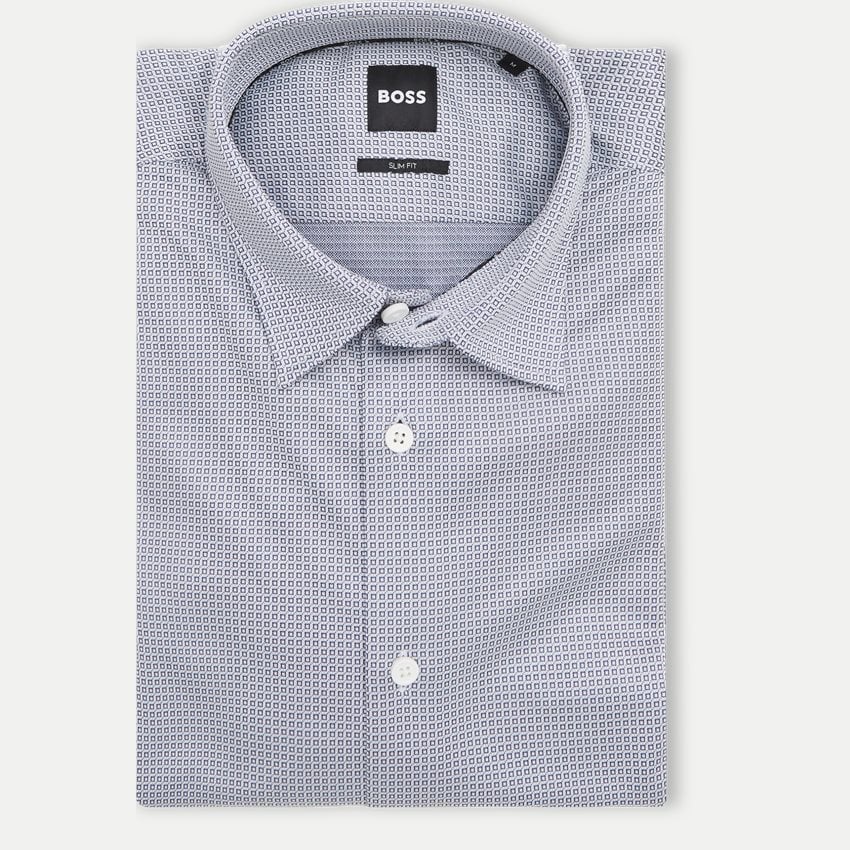 BOSS - P-ROAN Open Blue Stetch Jersey SLIM FIT Patterned Shirt 50527710 485
