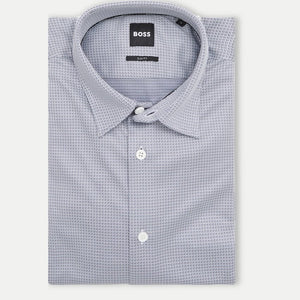 BOSS - P-ROAN Open Blue Stetch Jersey SLIM FIT Patterned Shirt 50527710 485