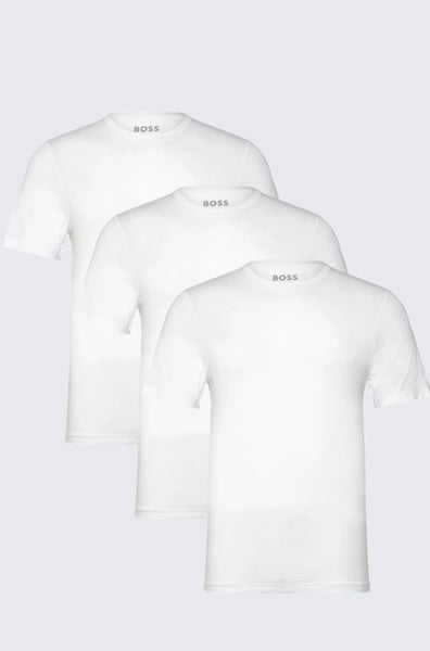 BOSS Pack of Bamboo Underwear T-Shirts in White 50534019 100