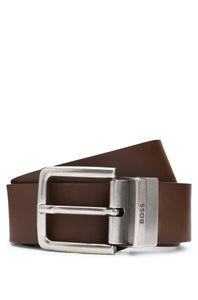BOSS - OMAR 40mm Reversible Belt In Brown Plain and Black Grained Leather 50536891 210