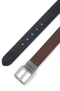 BOSS - OMAR 40mm Reversible Belt In Brown Plain and Black Grained Leather 50536891 210
