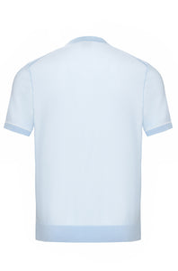 BOSS - JIANFRANCO Light Pastel Blue Cotton Blend Knitted T-Shirt 50537642 450