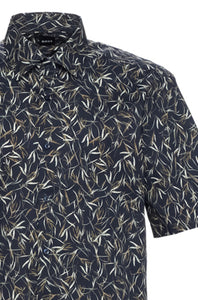 BOSS - H-KOE-KENT 242 Dark Blue Regular Fit Short Sleeve Patterned Shirt 50539145 404