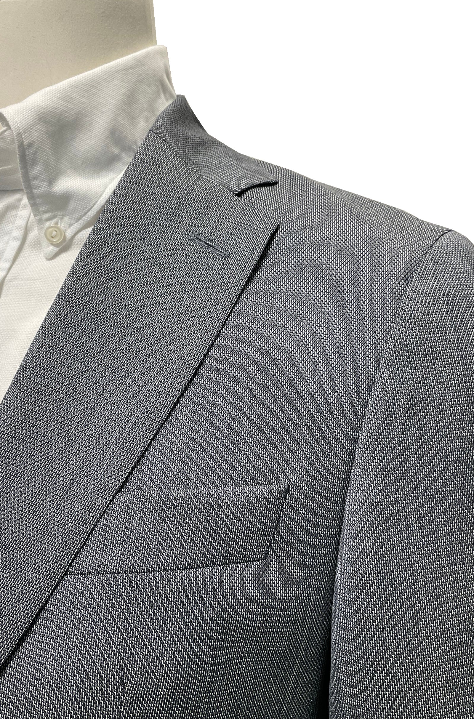 BOSS - P-HUGE-2PCS Slim Fit Suit in Blue/Grey Stretch Wool 50540774 425