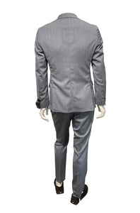 BOSS - P-HUGE-2PCS Slim Fit Suit in Blue/Grey Stretch Wool 50540774 425