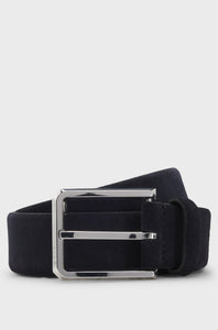BOSS - CALEB Dark Blue Suede Belt With Polished Pin Buckle 50542138 401