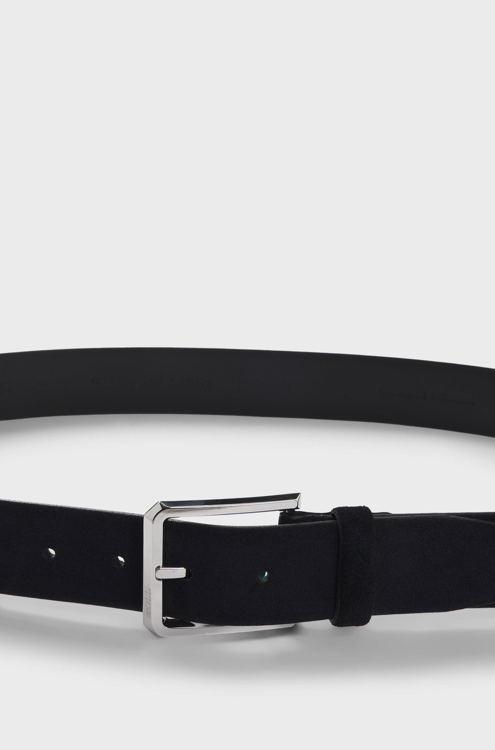 BOSS - CALEB Dark Blue Suede Belt With Polished Pin Buckle 50542138 401