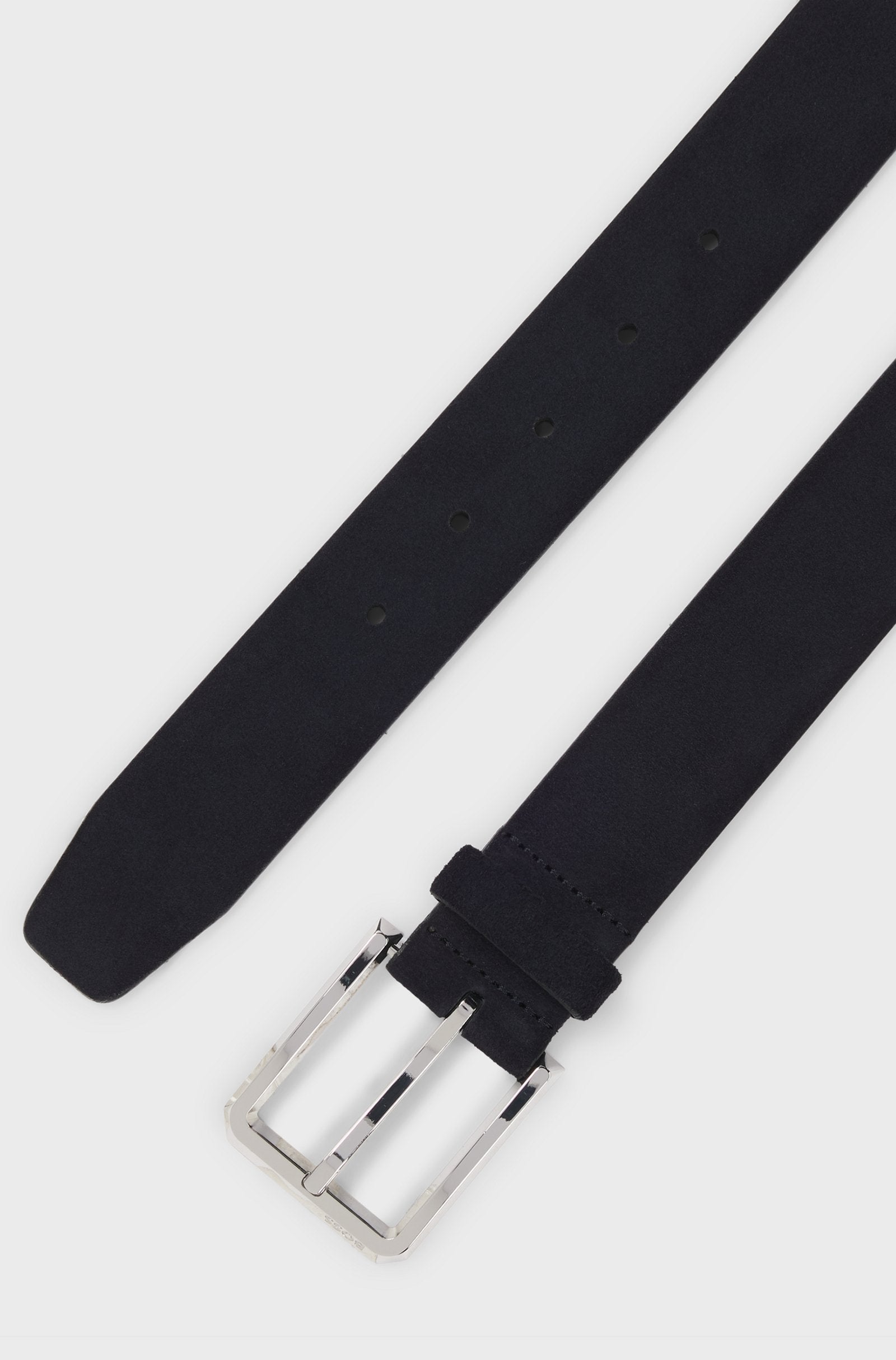 BOSS - CALEB Dark Blue Suede Belt With Polished Pin Buckle 50542138 401