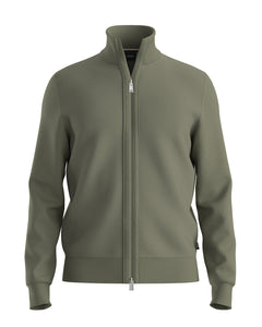 BOSS - H-ILLARIONE Zip-Up Cardigan In Virgin Wool in Medium Green 50543153 314