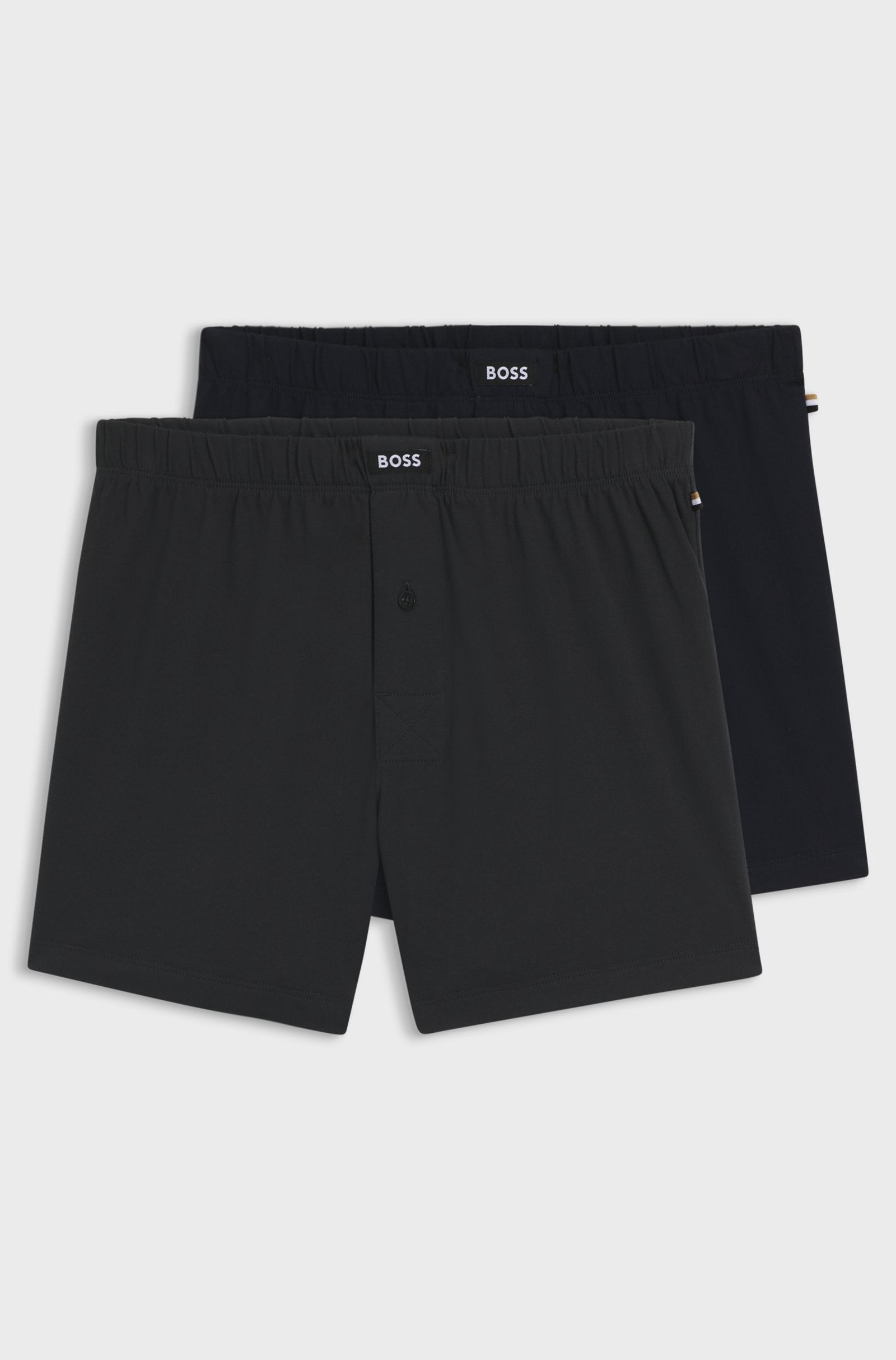 BOSS - 2-Pack Of Stretch-Cotton Boxer Shorts In Navy and Grey 50544380 991