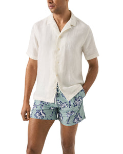 ETON - Palm Tree Motif Swim Shorts in Mid Green 100012977 65