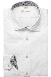 STENSTROMS - Casual SLIMLINE FIT White Shirt With Contrast Details 7747210526000