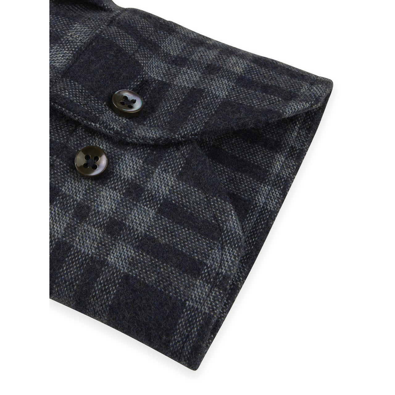 STENSTROMS - Navy SLIMLINE Checked Flannel Shirt 7123718650183