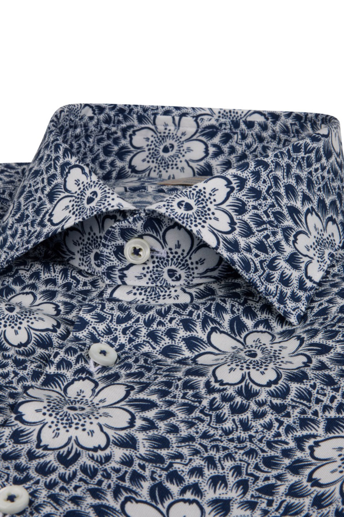 STENSTROMS - SLIMLINE Floral Shirt in Stretch Viscose Fabric 7127118163161