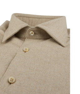 STENSTROMS - SLIMLINE Beige Flannel Shirt 7127119035230