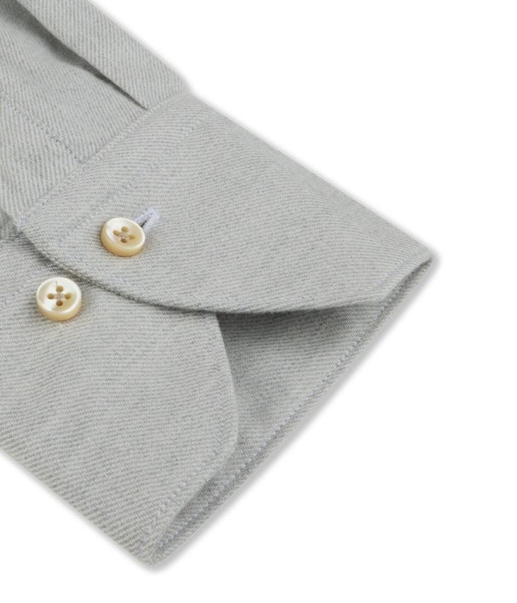 STENSTROMS - SLIMLINE Light Grey Flannel Shirt 7127119035310