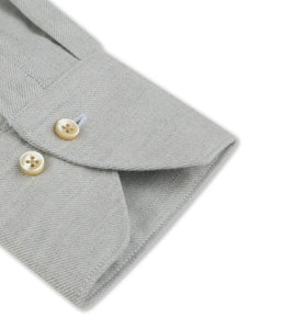 STENSTROMS - SLIMLINE Light Grey Flannel Shirt 7127119035310