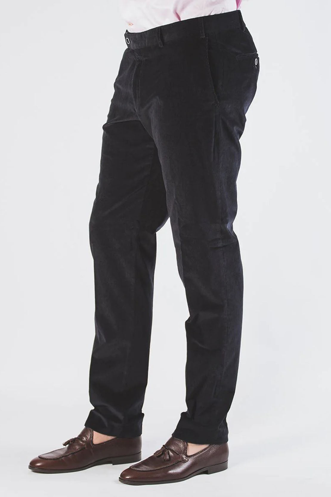 HILTL - TARENT Slim Fit Needle Corded Trousers in Navy Blue 74818/53600 41