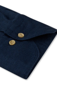 STENSTROMS - SLIMLINE Navy Oxford Shirt 7747218280190