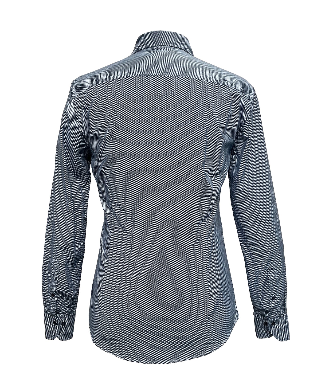 STENSTROMS - SLIMLINE Dark Blue Patterned Shirt 7747218512181