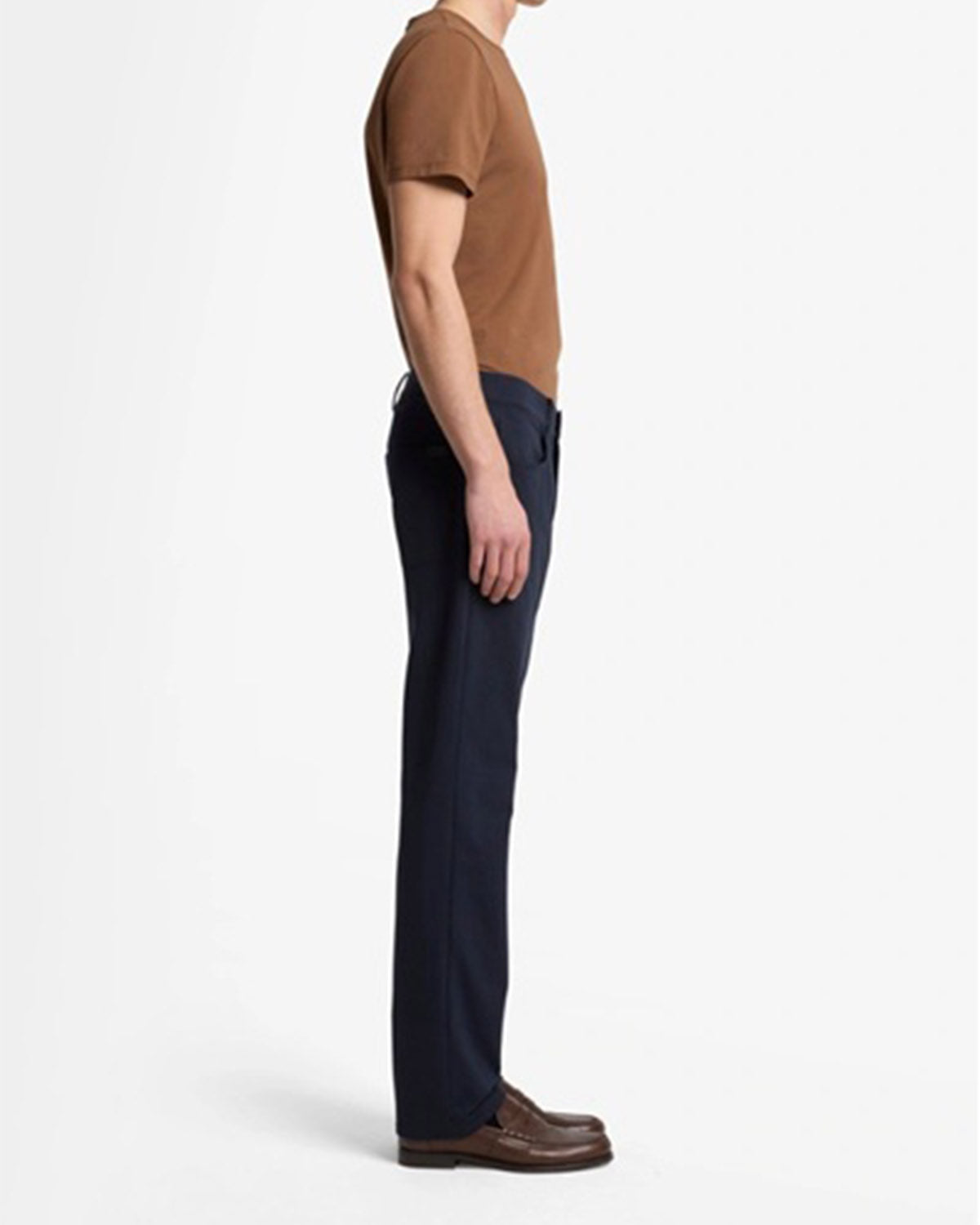 7 FOR ALL MANKIND - THE STRAIGHT Luxe Performance Knit Stretch Trousers in Navy Blue 7TE70E23-1LT