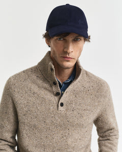 GANT - Wool Blend Nepps Half-Buttoned Sweater In Dry Sand Melange 8040232 295