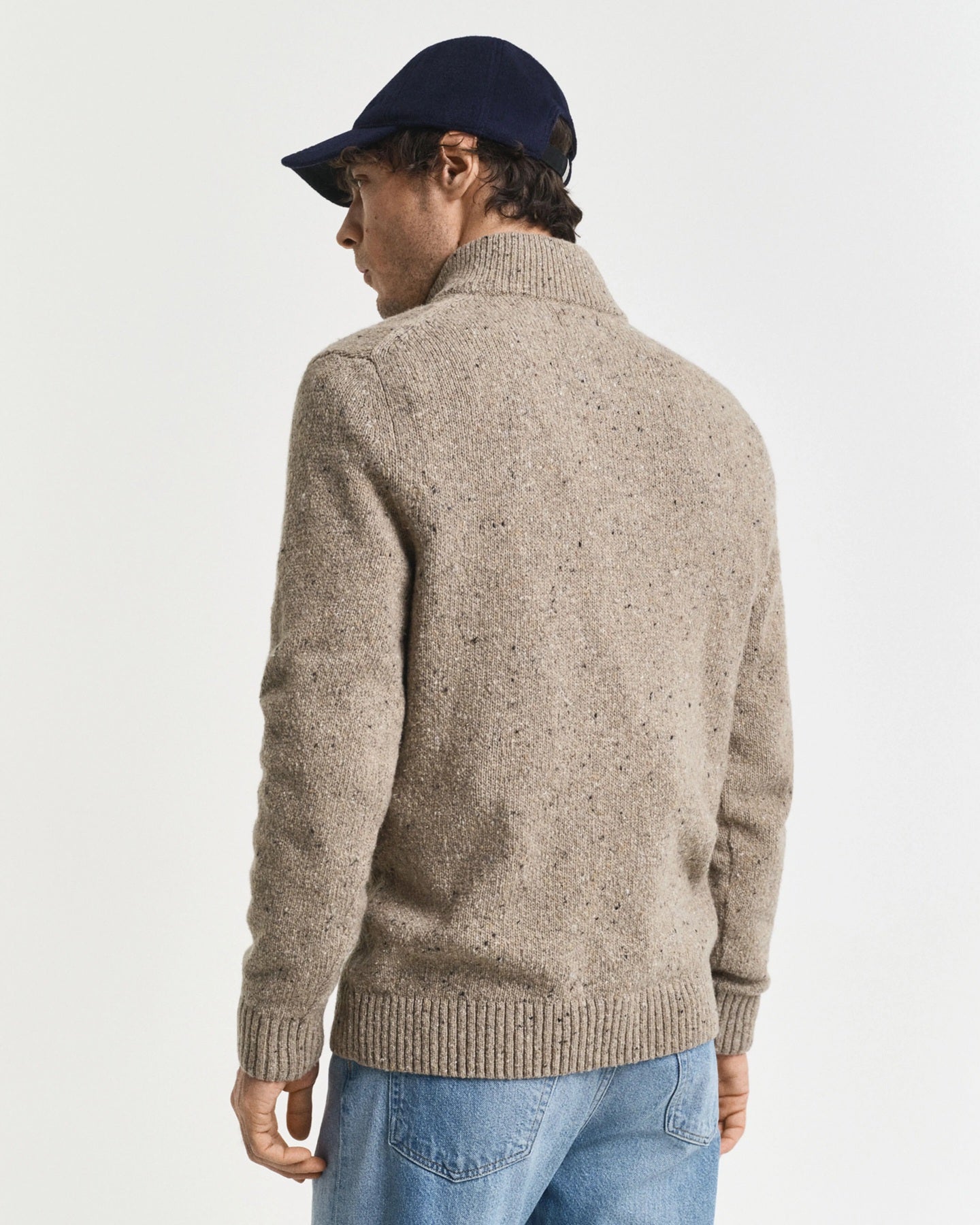 GANT - Wool Blend Nepps Half-Buttoned Sweater In Dry Sand Melange 8040232 295