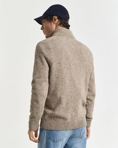 GANT - Wool Blend Nepps Half-Buttoned Sweater In Dry Sand Melange 8040232 295