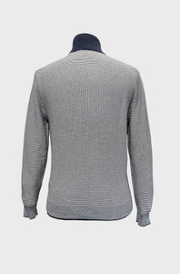 GANT - 2-Tone Textured Half Zip in Evening Blue 8050241 433