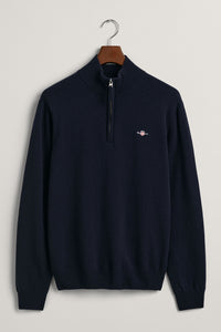GANT - Superfine Lambswool Half-Zip Sweater in Dark Marine Blue 87213 410