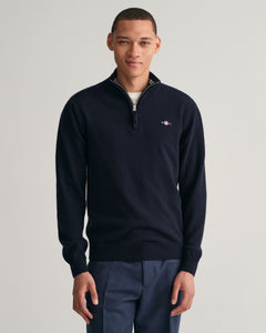 GANT - Superfine Lambswool Half-Zip Sweater in Dark Marine Blue 87213 410