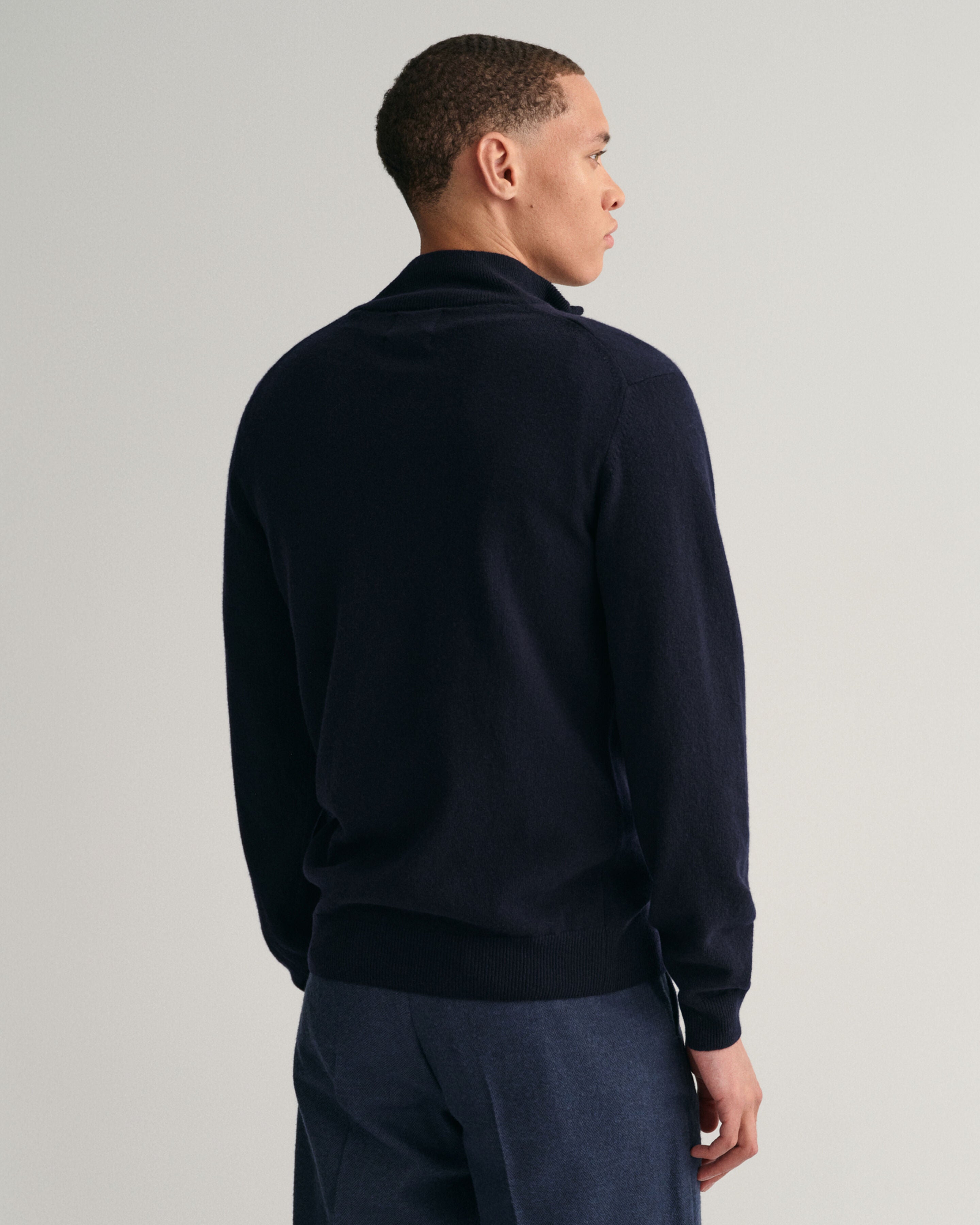 GANT - Superfine Lambswool Half-Zip Sweater in Dark Marine Blue 87213 410