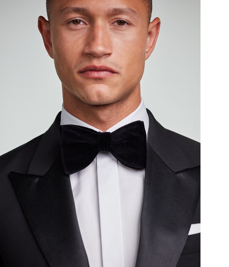 STENSTROMS - Black Velvet Bow Tie, Pre-Tied