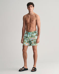 GANT - Hawaiian Print Swim Shorts In Dove Blue 922416008 474