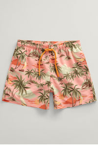 GANT - Hawaiian Print Swim Shorts In Peachy Pink 922416008 624