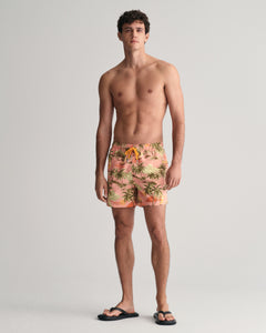 GANT - Hawaiian Print Swim Shorts In Peachy Pink 922416008 624