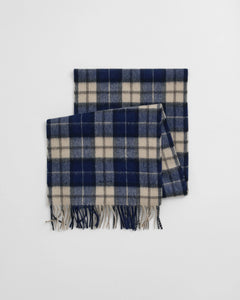 GANT - Checked Wool Scarf In Persian Blue 9920249 423