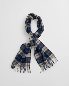 GANT - Checked Wool Scarf In Persian Blue 9920249 423