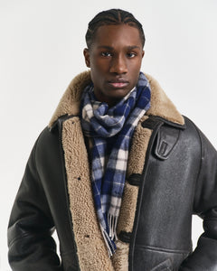 GANT - Checked Wool Scarf In Persian Blue 9920249 423