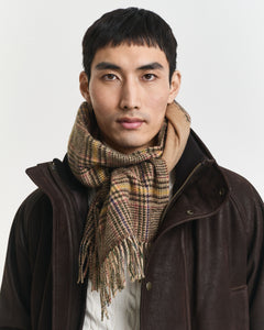 GANT - Double-Faced Check Scarf in Warm Khaki 9920251 213