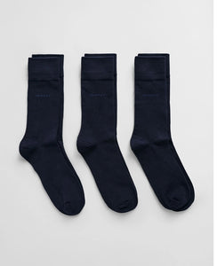 GANT - 3-Pack Soft Cotton Socks in Marine Blue 9960256 410