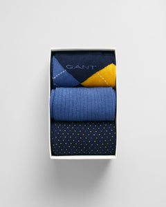 GANT - 3-Pack Argyle Socks Gift Box in Evening Blue 9960314 433