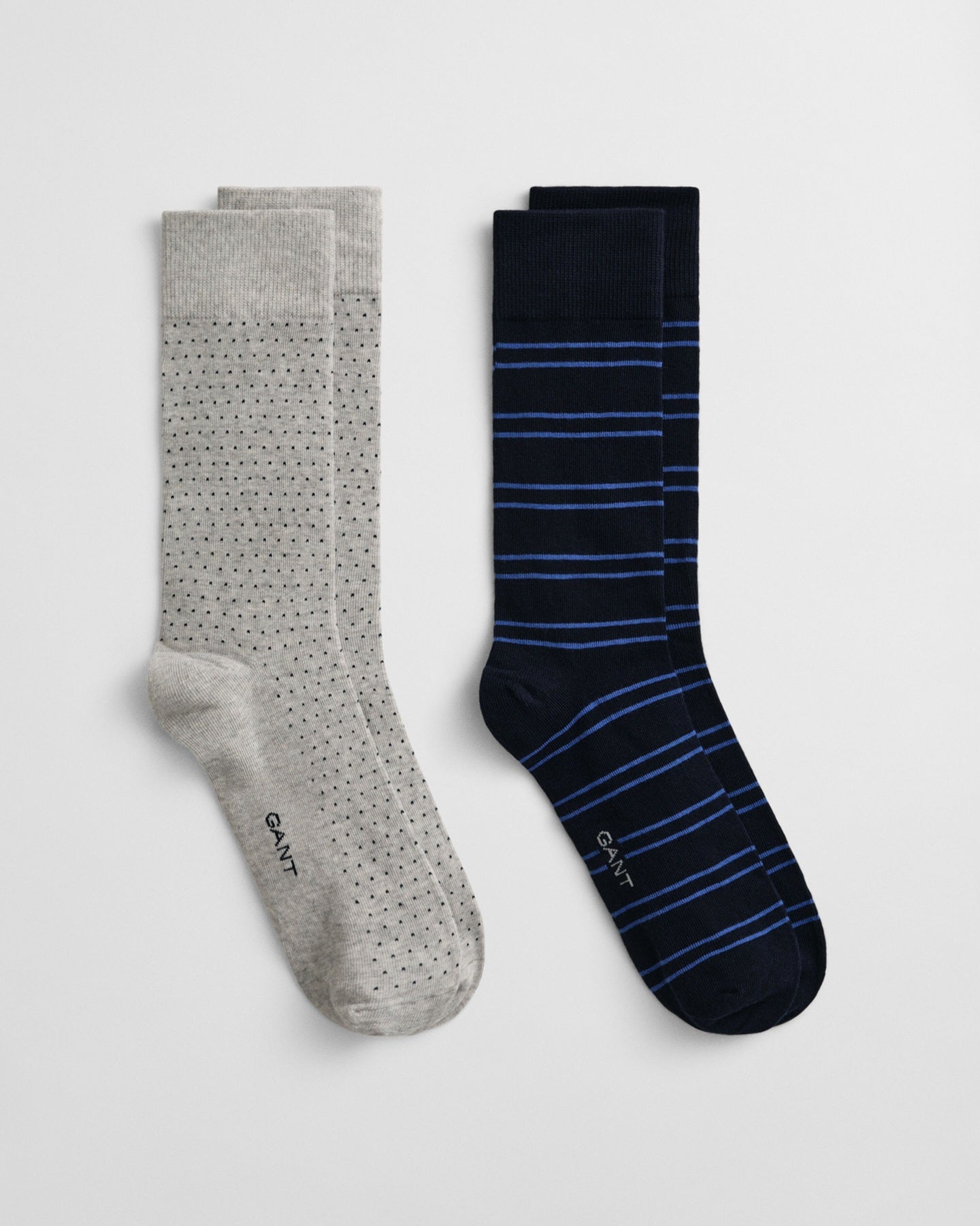 GANT - 2-Pack Stripe and Mini Dot Patterned Socks Gift Box in Marine 9960358 410